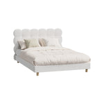 Bed Frame Double/King Single/King/Queen/Single Tufted Bedhead Boucle Fabric White