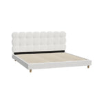 Bed Frame Double/King Single/King/Queen/Single Tufted Bedhead Boucle Fabric White