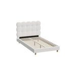 Bed Frame Double/King Single/King/Queen/Single Tufted Bedhead Boucle Fabric White