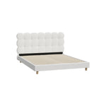 Bed Frame Double/King Single/King/Queen/Single Tufted Bedhead Boucle Fabric White