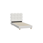 Bed Frame Double/King Single/King/Queen/Single Tufted Bedhead Boucle Fabric White