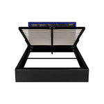 Bed Frame Double King & Single Size RGB LED Gas Lift Storage Base Leather