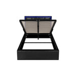 Bed Frame King Single RGB LED Gas Lift Storage Base Leather