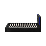Bed Frame King Single RGB LED Gas Lift Storage Base Leather