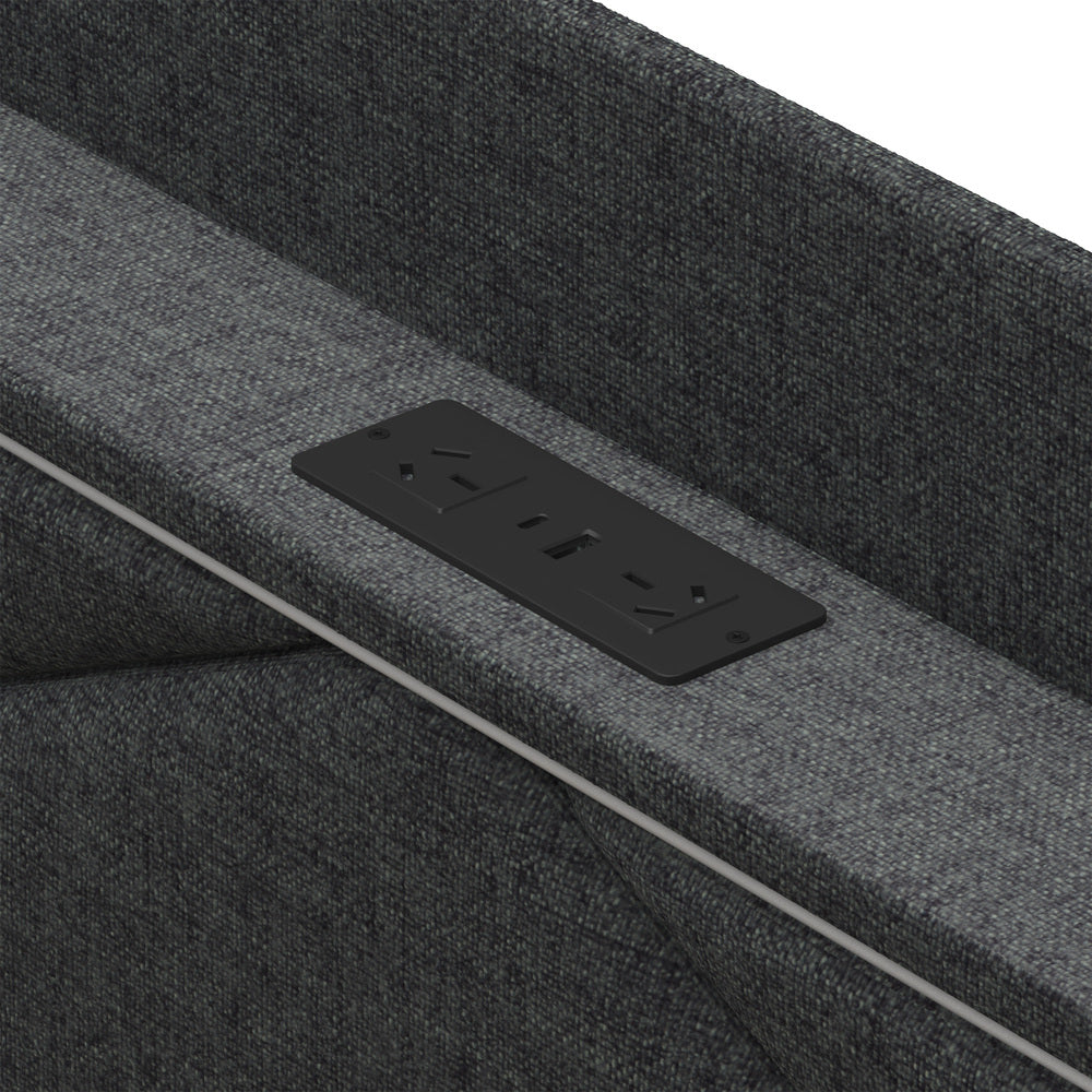 Bed Frame Queen with LED Headboard Charging Port 4 Drawers