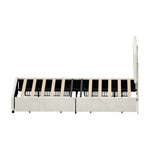 LED Bed Frame Double Size 4 Drawers Adjustable Head Beige/Velvet/Black