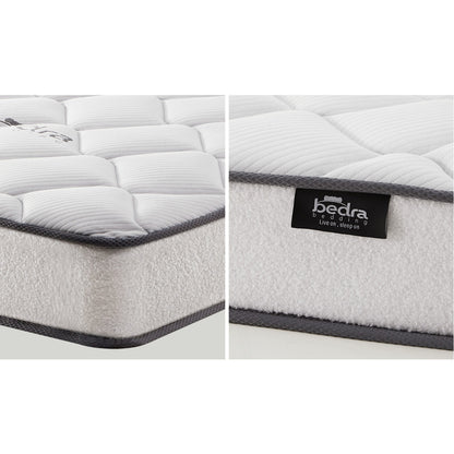 Bed Frame with Mattress Double Size Pink Velvet