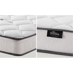 Bed Frame with Mattress Single Size White Boucle