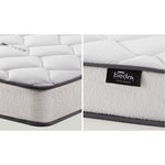 Single Bed Frame with Mattress White Boucle Fabric Upholstered Bedroom Bed