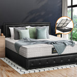 Bed Frame with Mattress Gas Lift Leather/Fabric