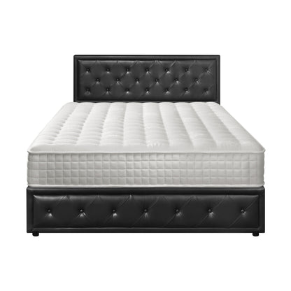 Bed Frame with Mattress Gas Lift Leather/Fabric