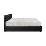 Bed Frame with Mattress Gas Lift Leather/Fabric