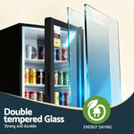 105L Bar Fridge Glass Door Mini Fridge Countertop Cooler Black King