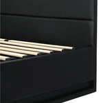 Bed Frame with Mattress Double Size LED Gas Lift Black & Grey LAYZ