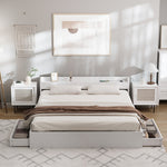 Single Queen King & Double Bed Frame with USB Charging Ports & 2 Storage Drawers Bedroom Furniture