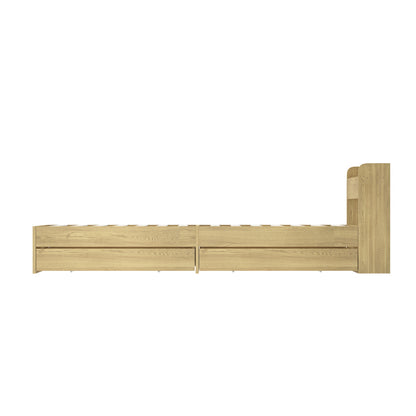 King Single Bed Frame with Charging Ports 2 Drawers