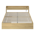Double/Queen/King Wooden Bed Frame With Charging Ports And 2 Drawers Bedroom Furniture
