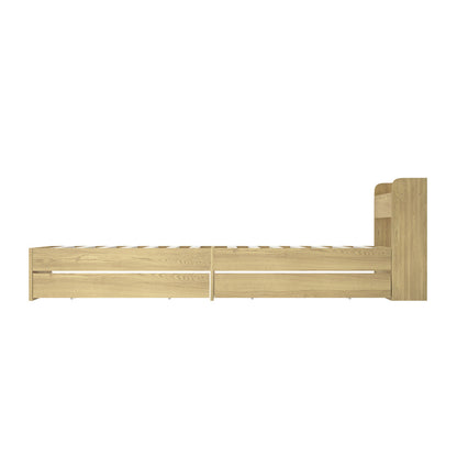 Double/Queen/King Wooden Bed Frame With Charging Ports And 2 Drawers Bedroom Furniture