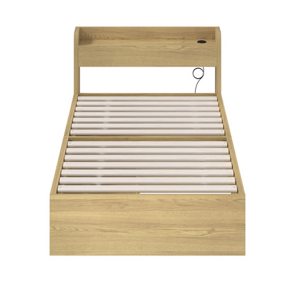 Double/King Single/Queen Bed Frame with Charging Ports & 2 Drawers