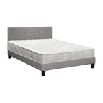 King Size Wooden Bed Frame Platform Base with Bonnell Spring Mattress Grey