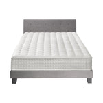 King Size Wooden Bed Frame Platform Base with Bonnell Spring Mattress Grey