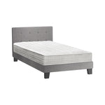 King Size Wooden Bed Frame Platform Base with Bonnell Spring Mattress Grey