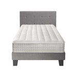 King Size Wooden Bed Frame Platform Base with Bonnell Spring Mattress Grey
