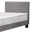 King Size Wooden Bed Frame Platform Base with Bonnell Spring Mattress Grey
