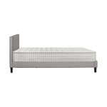 King Size Wooden Bed Frame Platform Base with Bonnell Spring Mattress Grey