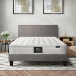 King Size Wooden Bed Frame Platform Base with Bonnell Spring Mattress Grey