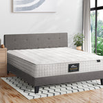 King Size Wooden Bed Frame Platform Base with Bonnell Spring Mattress Grey