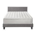 King Size Wooden Bed Frame Platform Base with Bonnell Spring Mattress Grey