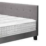 King Size Wooden Bed Frame Platform Base with Bonnell Spring Mattress Grey