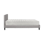 King Size Wooden Bed Frame Platform Base with Bonnell Spring Mattress Grey