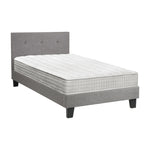 King Size Wooden Bed Frame Platform Base with Bonnell Spring Mattress Grey