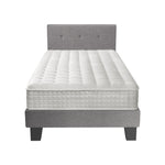 King Size Wooden Bed Frame Platform Base with Bonnell Spring Mattress Grey