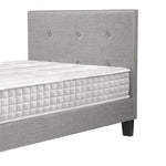 King Size Wooden Bed Frame Platform Base with Bonnell Spring Mattress Grey