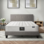 King Size Wooden Bed Frame Platform Base with Bonnell Spring Mattress Grey