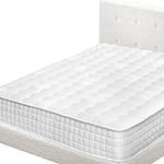 King Wooden Bed Frame Platform with Mattress White