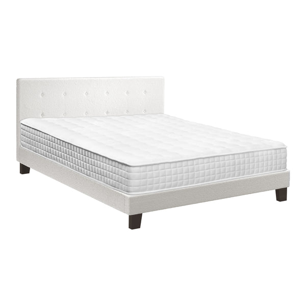  King Wooden Bed Frame Platform with Mattress White