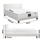 King Wooden Bed Frame Platform with Mattress White