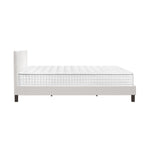 King Wooden Bed Frame Platform with Mattress White