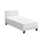 King Wooden Bed Frame Platform with Mattress White