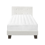 King Wooden Bed Frame Platform with Mattress White