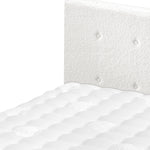 King Wooden Bed Frame Platform with Mattress White