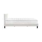 King Wooden Bed Frame Platform with Mattress White