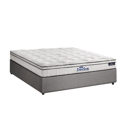 Double Bed Frame Storage Platform with 22cm Mattress Grey Upholstered