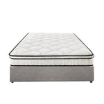 Double Bed Frame Storage Platform with 22cm Mattress Grey Upholstered