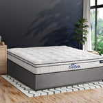 Double Bed Frame Storage Platform with 22cm Mattress Grey Upholstered