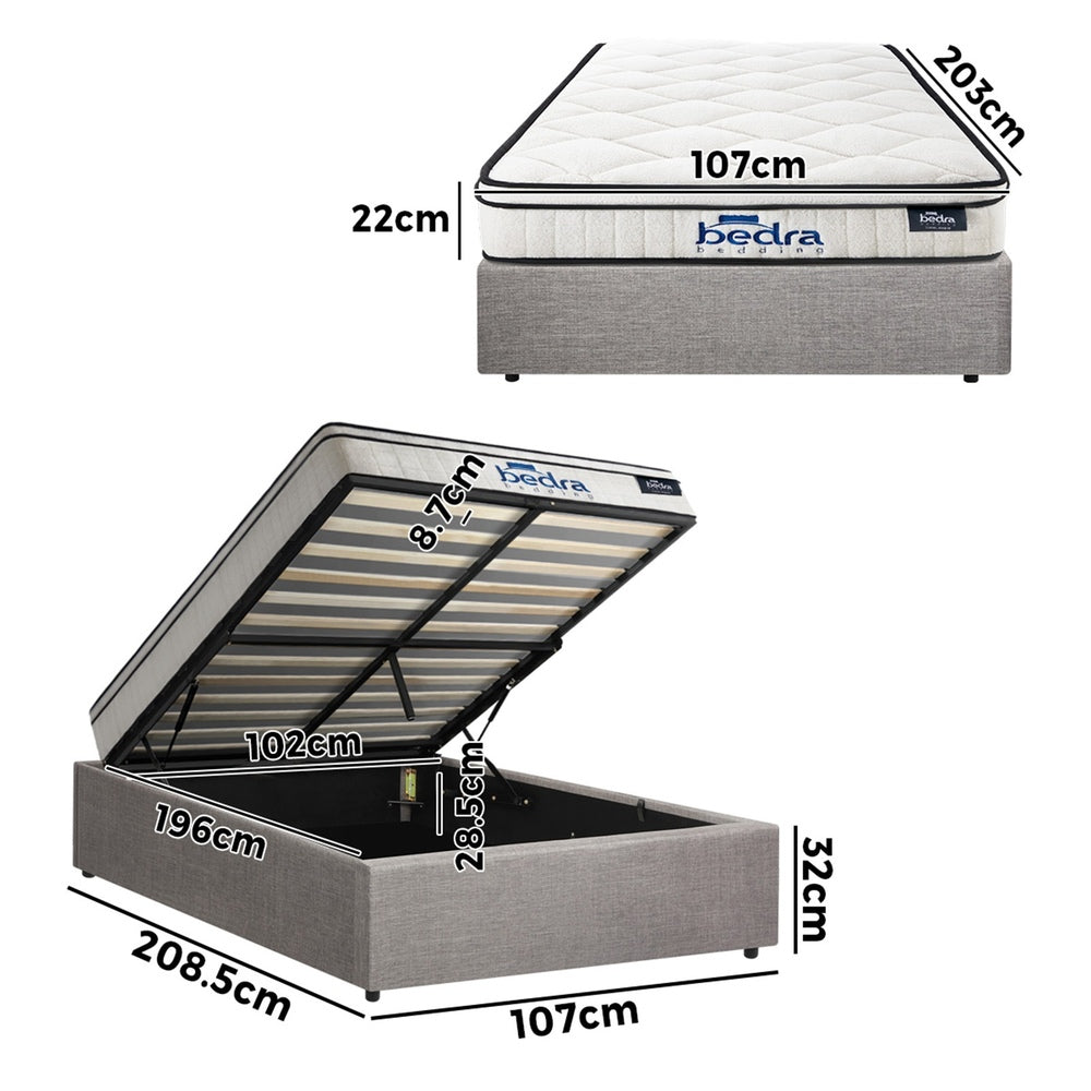 Bed Frame King & Single Size Storage Platform with Mattress